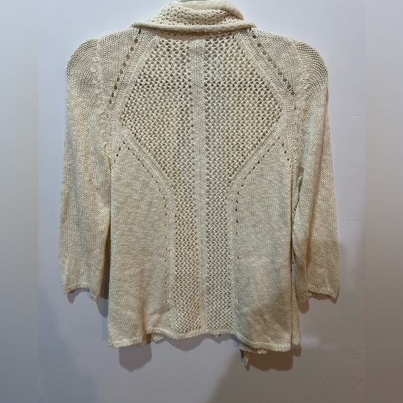 Anthropologie Moth Open Knit Ivory Cardigan Large NWT - Picture 7 of 7